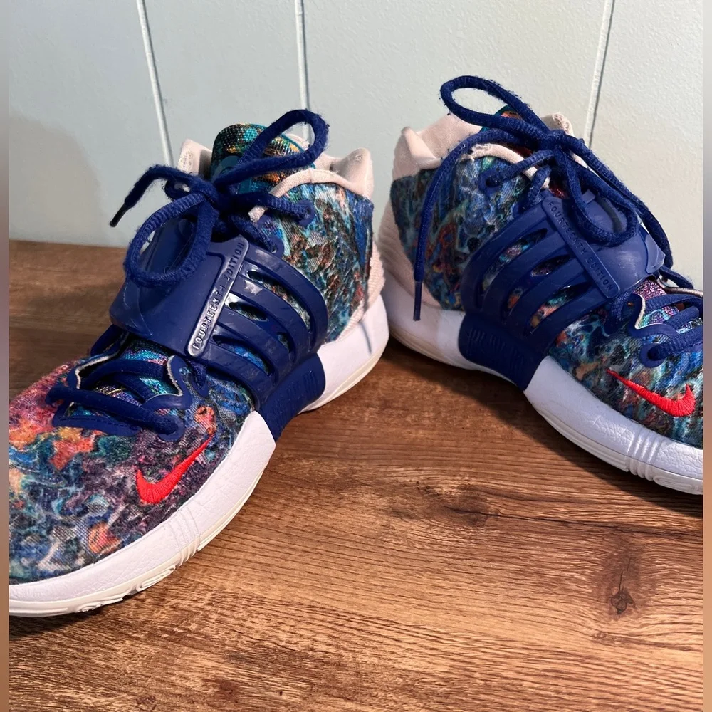 Nike KD 14 Psychedelic Men’s Basketball Shoes Deep Royal Blue/Pale Coral/Coconut - Picture 9 of 16